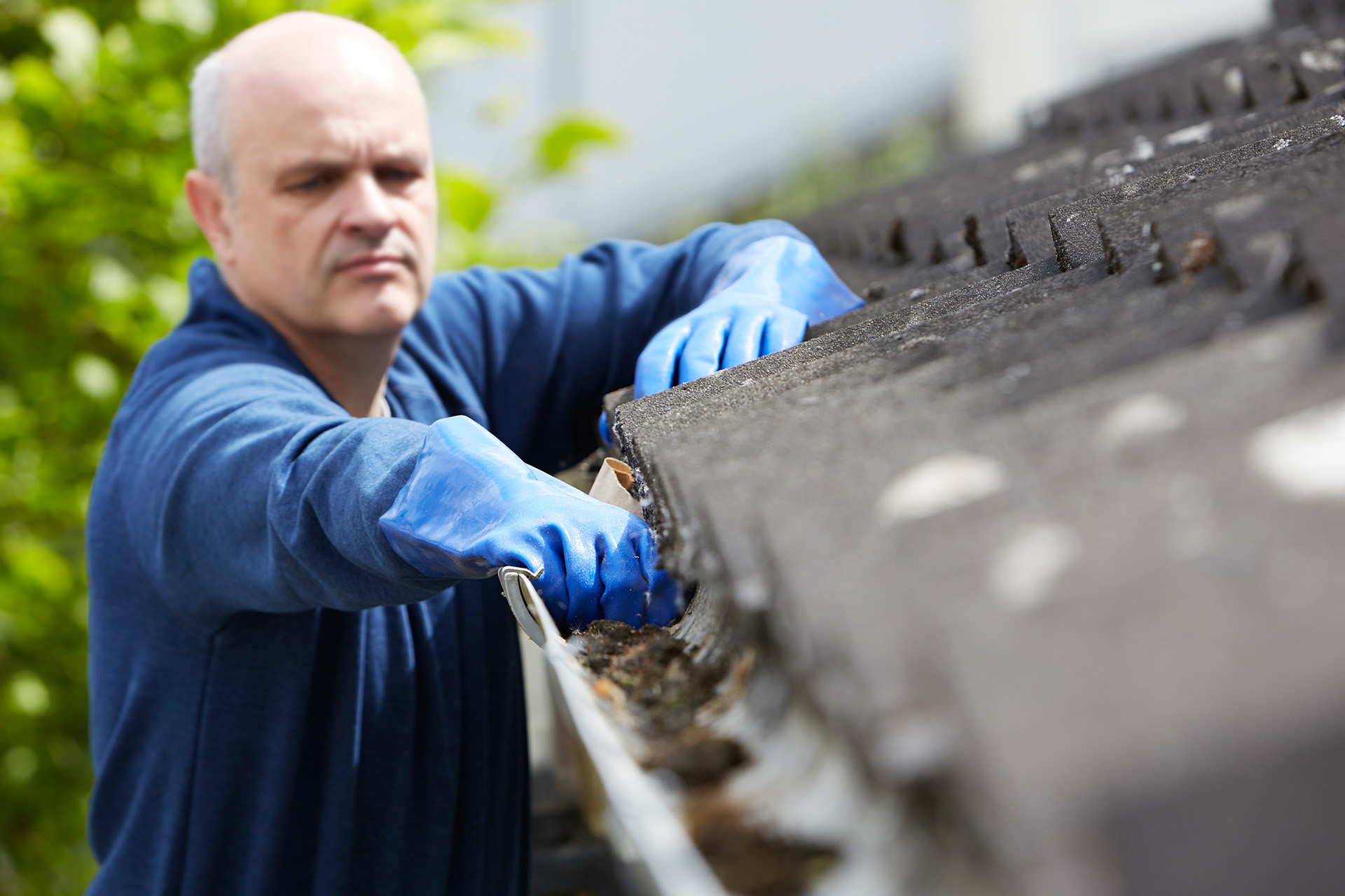 Roof felt, battens and guttering